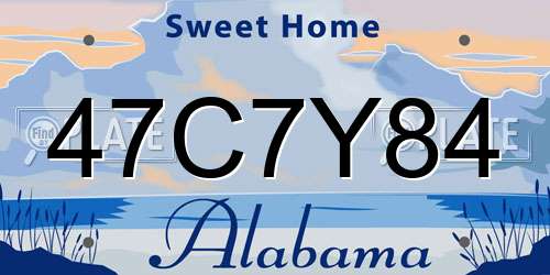 47C7Y84 Alabama License Plate