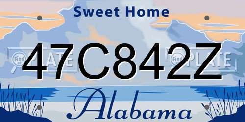47C842Z Alabama License Plate