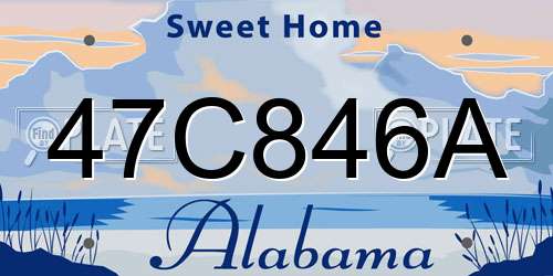 47C846A Alabama License Plate