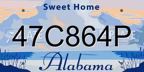 47C864P Alabama License Plate
