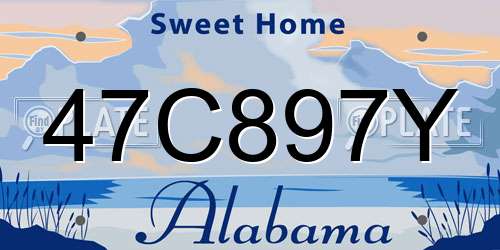 47C897Y Alabama License Plate