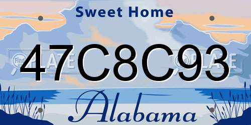 47C8C93 Alabama License Plate