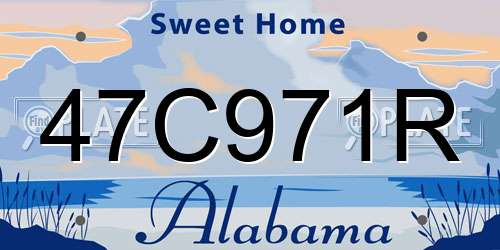 47C971R Alabama License Plate