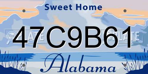 47C9B61 Alabama License Plate
