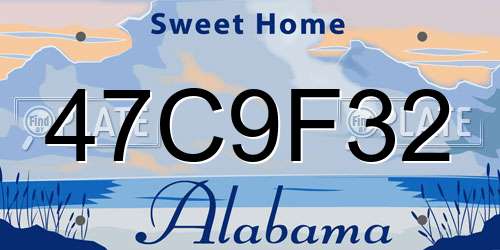 47C9F32 Alabama License Plate