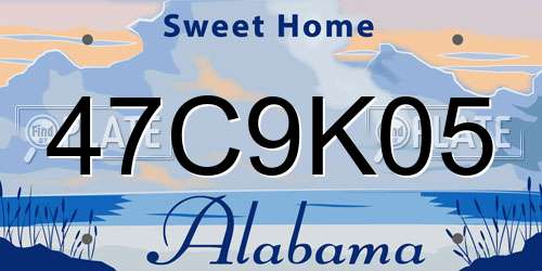 47C9K05 Alabama License Plate