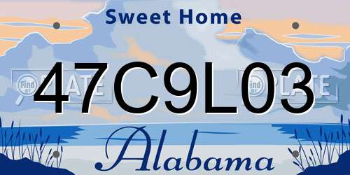 47C9L03 Alabama License Plate
