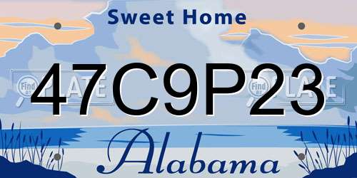 47C9P23 Alabama License Plate