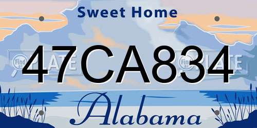 47CA834 Alabama License Plate