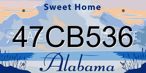 47CB536 Alabama License Plate