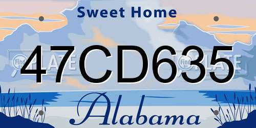 47CD635 Alabama License Plate