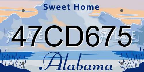 47CD675 Alabama License Plate