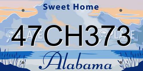 47CH373 Alabama License Plate