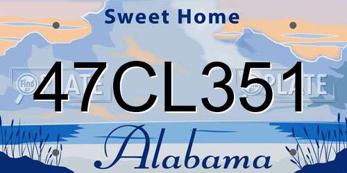 47CL351 Alabama License Plate