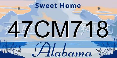 47CM718 Alabama License Plate