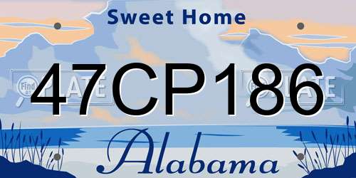 47CP186 Alabama License Plate