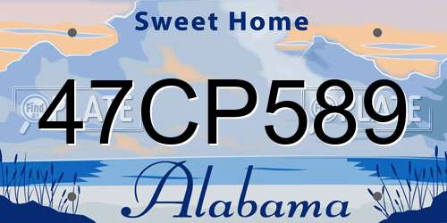 47CP589 Alabama License Plate
