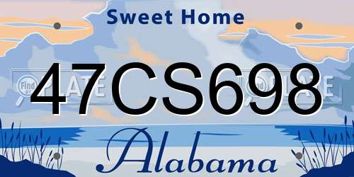 47CS698 Alabama License Plate