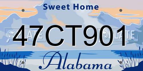 47CT901 Alabama License Plate