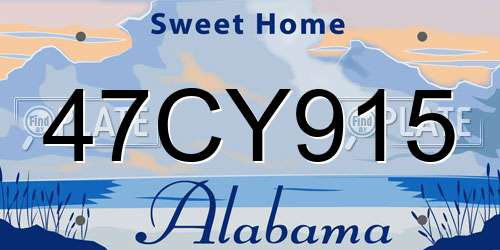 47CY915 Alabama License Plate