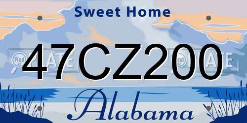 47CZ200 Alabama License Plate