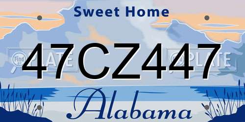 47CZ447 Alabama License Plate