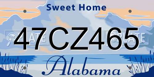 47CZ465 Alabama License Plate