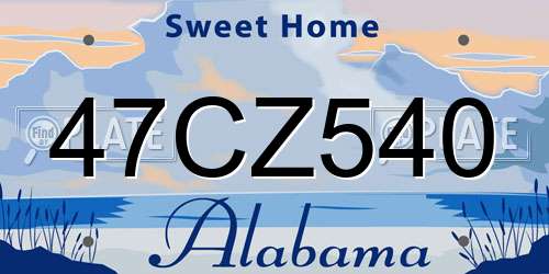 47CZ540 Alabama License Plate