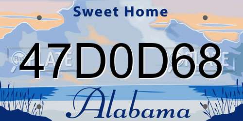 47D0D68 Alabama License Plate