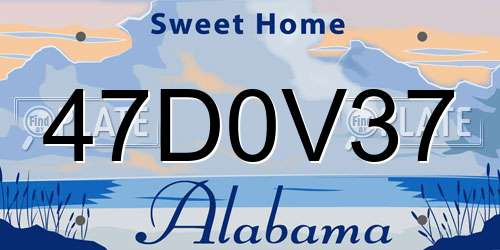 47D0V37 Alabama License Plate