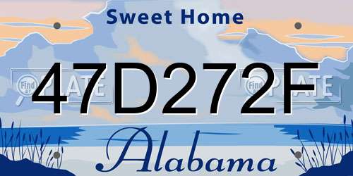 47D272F Alabama License Plate