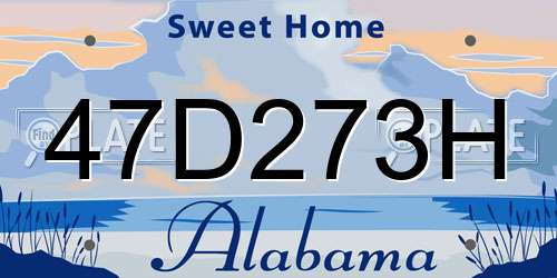 47D273H Alabama License Plate