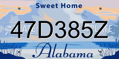 47D385Z Alabama License Plate