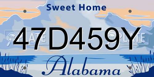 47D459Y Alabama License Plate