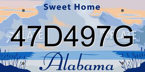 47D497G Alabama License Plate