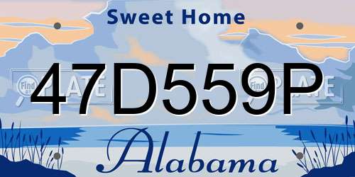 47D559P Alabama License Plate