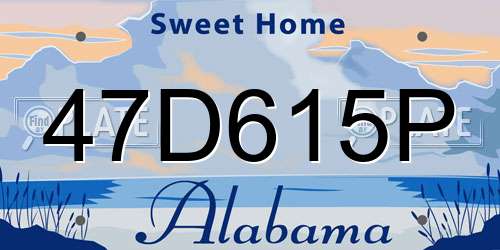 47D615P Alabama License Plate