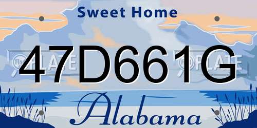 47D661G Alabama License Plate