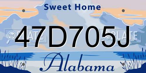 47D705J Alabama License Plate