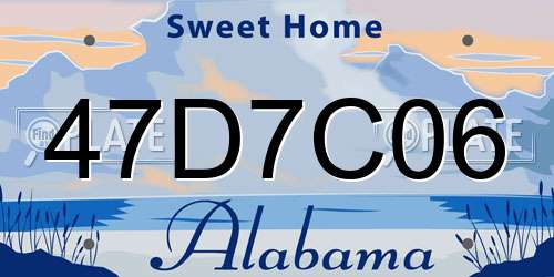 47D7C06 Alabama License Plate
