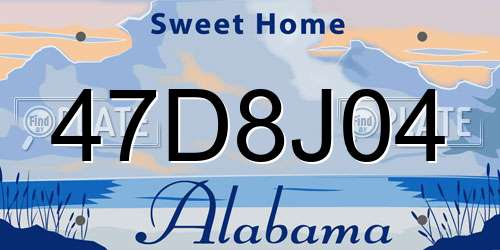 47D8J04 Alabama License Plate
