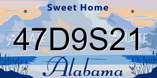 47D9S21 Alabama License Plate