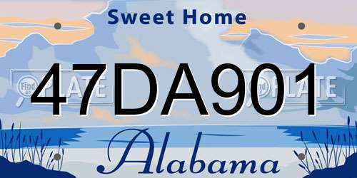 47DA901 Alabama License Plate