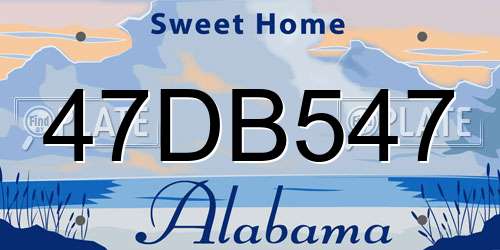 47DB547 Alabama License Plate