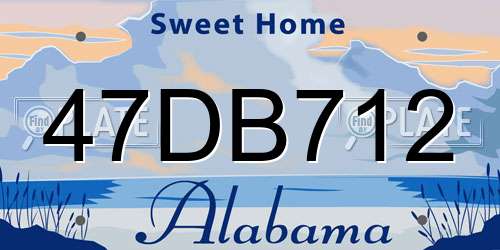 47DB712 Alabama License Plate