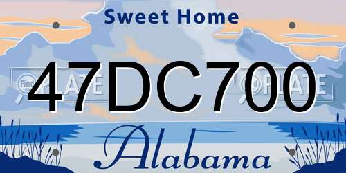 47DC700 Alabama License Plate