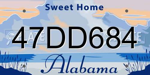 47DD684 Alabama License Plate