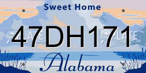 47DH171 Alabama License Plate