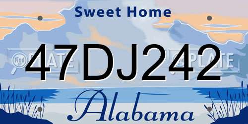 47DJ242 Alabama License Plate