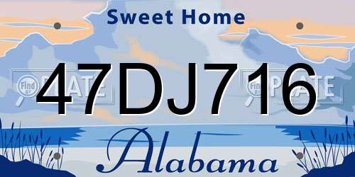 47DJ716 Alabama License Plate